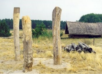 Ausschnitt der rekonstruierten Bauten