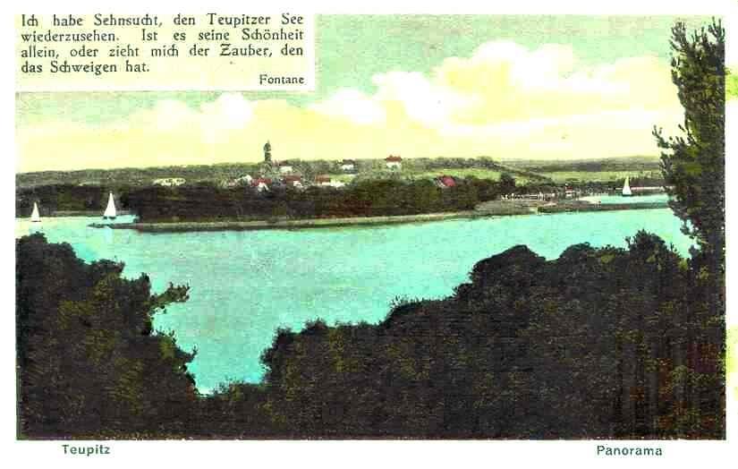 Postkarte um 1928 mit dem Wasserturm als Wahrzeichen der Stadt